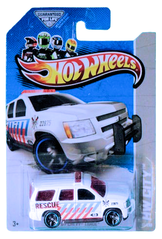Hot Wheels 2013 - Collector # 013/250 - HW City / HW Rescue - '07 Chevy Tahoe - White / Rescue - USA Card