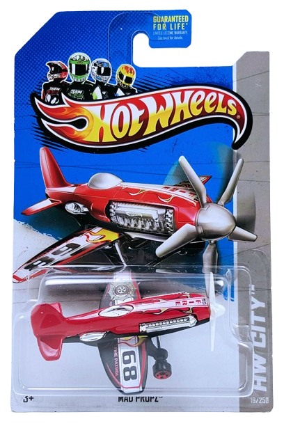 Hot Wheels 2013 - Collector # 016/250 - HW City / HW Rescue - Mad Propz - Red over Black / #68 with 'FIRE' - USA Card