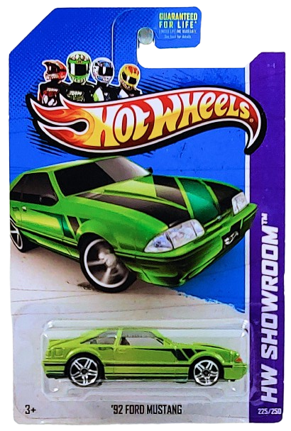 Hot Wheels 2013 - Collector # 225/250 - HW Showroom / Then and Now - '92 Ford Mustang - Metalflake Green - PR5 Wheels - USA Card
