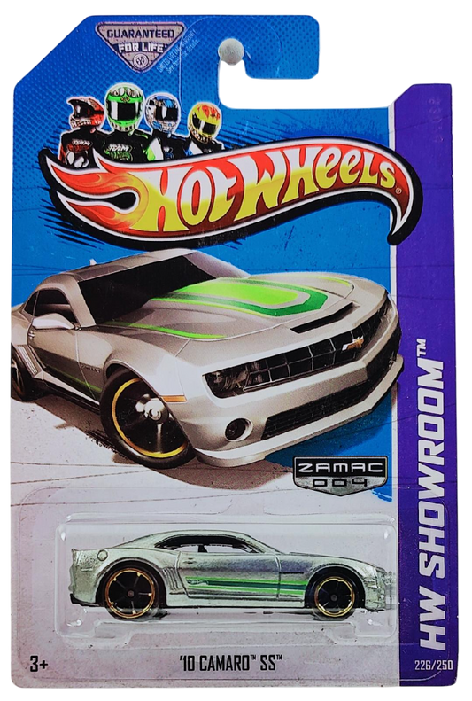 Hot Wheels 2013 - Collector # 226/250 - HW Showroom / Then And Now / ZAMAC # 004 - '10 Camaro SS - ZAMAC - Walmart Exclusive - USA Card