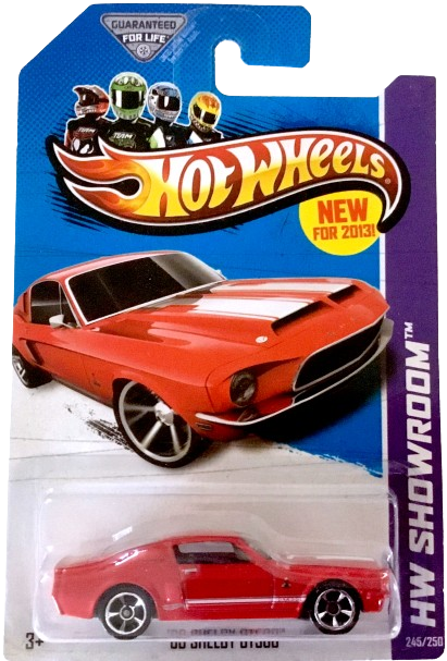Hot Wheels 2013 - Collector # 245/250 - HW Showroom / HW Performance / New Models - '68 Shelby GT500 - Red - USA Card