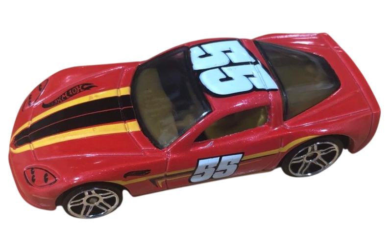 Hot Wheels 2013 - Theme / Corvette 60th Anniversary Series 8/8 - C6 Corvette - Red - PR5 Spokes - Walmart Exclusive - Corvette 60th Card Art