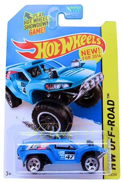 Hot Wheels 2014 - Collector # 115/250 - HW Off-Road / Off Track / New Models - Land Crusher - Blue / #47 - USA Card