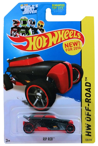 Hot Wheels 2014 - Collector # 120/250 - HW Off-Road / Hot Wheels Test Facility / New Models - Rip Rod - Black - M5 Wheels - USA Card