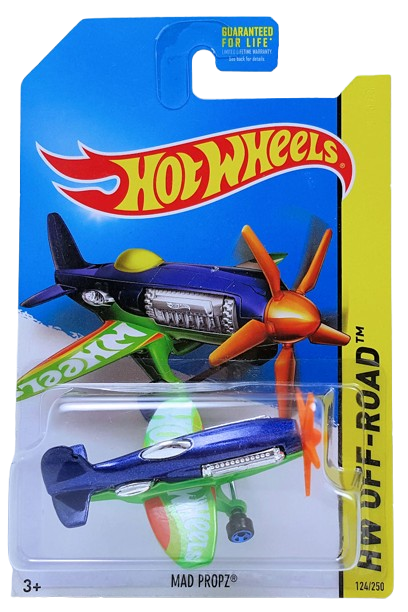 Hot Wheels 2014 - Collector # 124/250 - HW Off-Road / HW Daredevils - Mad Propz - Metalflake Dark Blue / Pearl Green - USA Card