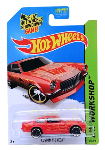 Hot Wheels 2014 - Collector # 220/250 - HW Workshop / Heat Fleet - Custom V-8 Vega - Red - PR5 Wheels - USA Card