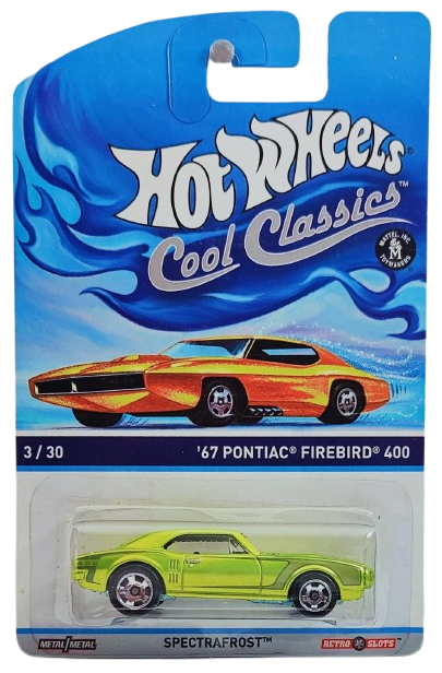 Hot Wheels 2014 - Cool Classics # 03/30 - '67 Pontiac Firebird 400 - Spectrafrost Antifreeze - Metal/Metal - Retro Slot Wheels - Gold Car Card