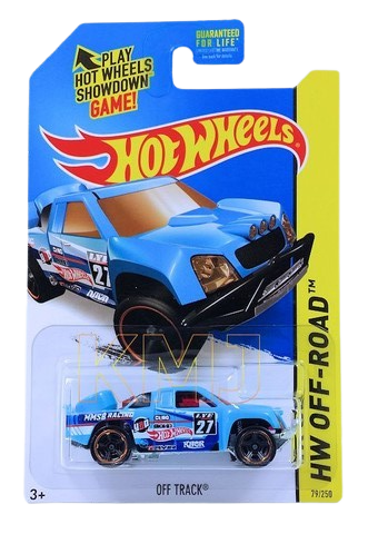 Hot Wheels 2015 - Collector # 079/250 - HW Off-Road / Road Rally - Off Track - Baby Blue / #27 / Various Racing Decals - USA 'Showdown' Card