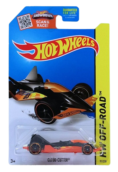 Hot Wheels 2015 - Collector # 091/250 - HW Off-Road / Sky Show - Cloud Cutter - Black over Orange - USA 'Showdown' Card