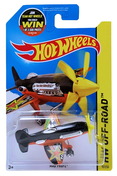 Hot Wheels 2015 - Collector # 092/250 - HW Off-Road / Sky Show - Mad Propz - Black / Orange - USA 'WIN' Card