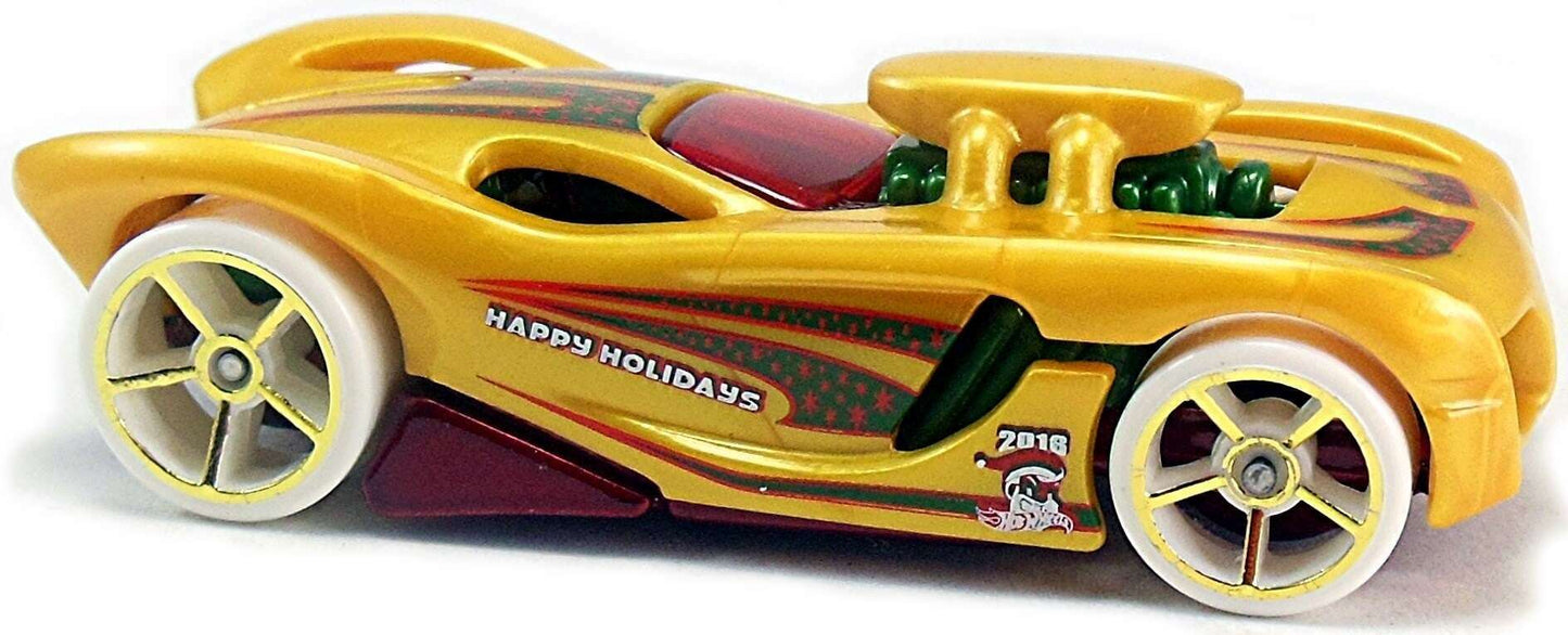 Hot Wheels 2017 - Collector # 052/365 - Holiday Racers 2/5 - 16 Angels - Gold / Happy Holidays - Christmas - USA Card
