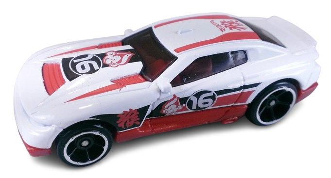 Hot Wheels 2016 - Collector # 029/250 - HW Digital Circuit 9/10 - D-Muscle - White / #16 - USA 'Year of the Monkey' Card
