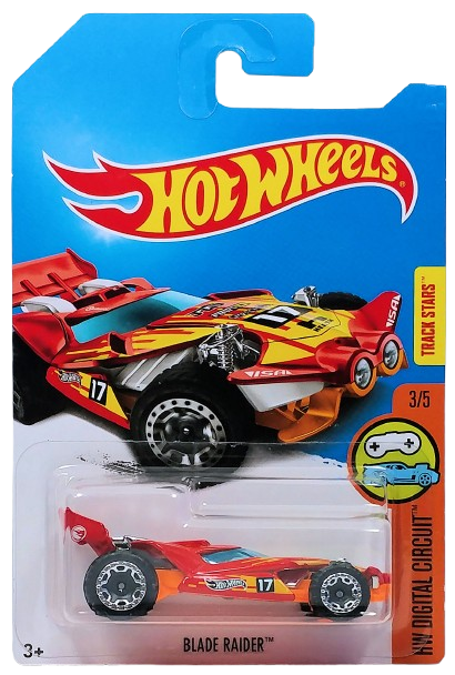 Hot Wheels 2017 - Collector # ---/365 - HW Digital Circuit 3/5 - Treasure Hunts - Blade Raider - Red / Circle Flame Logo on Wing - International Card