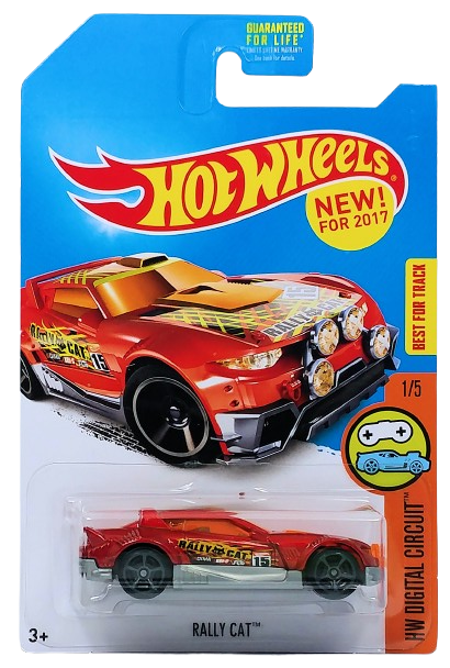 Hot Wheels 2017 - Collector # ---/365 - HW Digital Circuit 1/5 - New Models - Rally Cat - Red Metalflake - USA Card