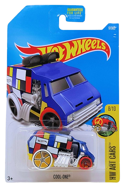 Hot Wheels 2017 - Collector # 017/365 - HW Art Cars 8/10 - Cool-One - Blue - USA Card