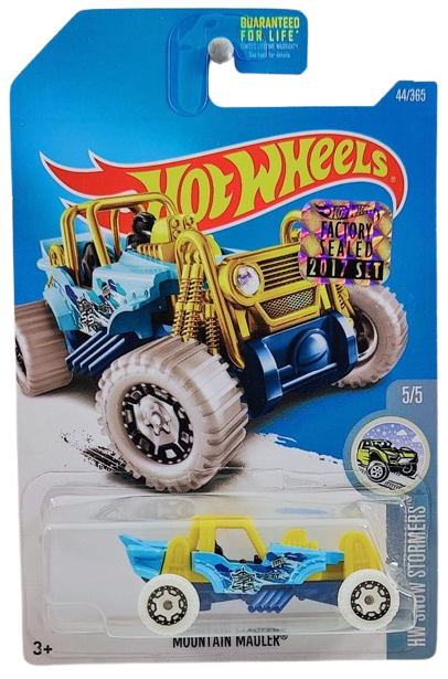 Hot Wheels 2017 - Collector # 044/365 - HW Snow Stromers 5/5 - Mountain Mauler - Sky Blue - USA Card with Factory Set Sticker