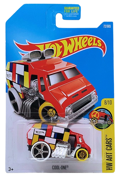Hot Wheels 2017 - Collector # 072/365 - HW Art Cars 8/10 - Cool-One - Red - USA Card