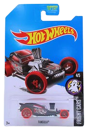Hot Wheels 2017 - Collector # ---/365 - Fright Cars 4/5 - Treasure Hunts - Fangula - Matte Black / Circle Flame Logo on Sides - USA Card