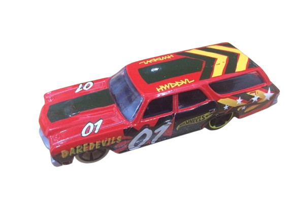 Hot Wheels 2018 - Collector # NONE - HW Daredevils 1/5 - '70 Chevelle SS Wagon - Red - USA 50th Card