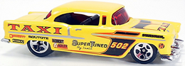 Hot Wheels 2007 - Collector # 050/156 - Taxi 2/4 - 1955 Chevy Bel Air - Yellow / TAXI - IC