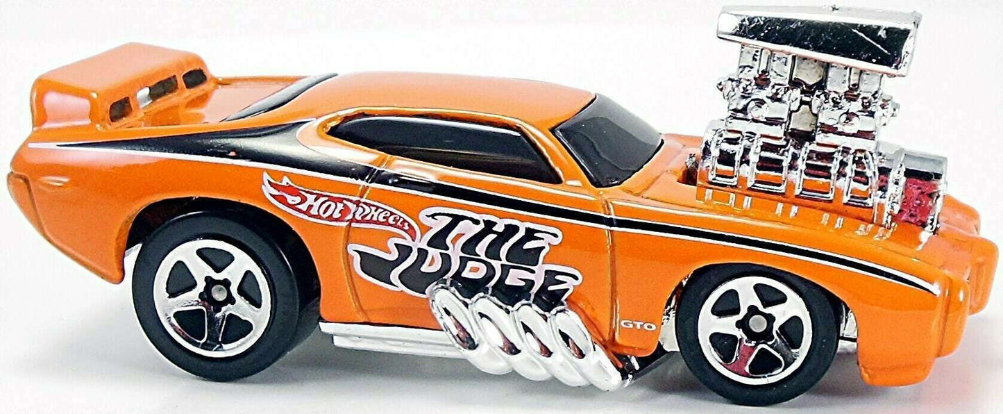 Hot Wheels 2003 - Collector # 045/220 - First Editions 33/42 - 1969 Pontiac GTO Judge - Orange / 'The Judge' - USA '1968-2003 Anniversary' Card