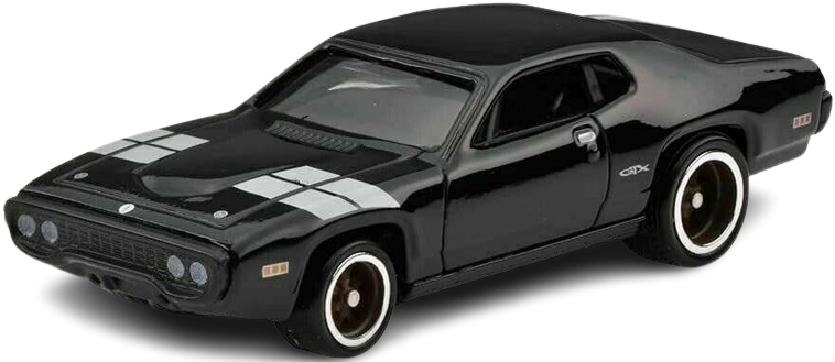 Hot Wheels 2023 - Premium / Fast & Furious # 4/5 - The Fate of the Furious - 1971 Plymouth GTX - Black - Metal/Metal & Real Riders