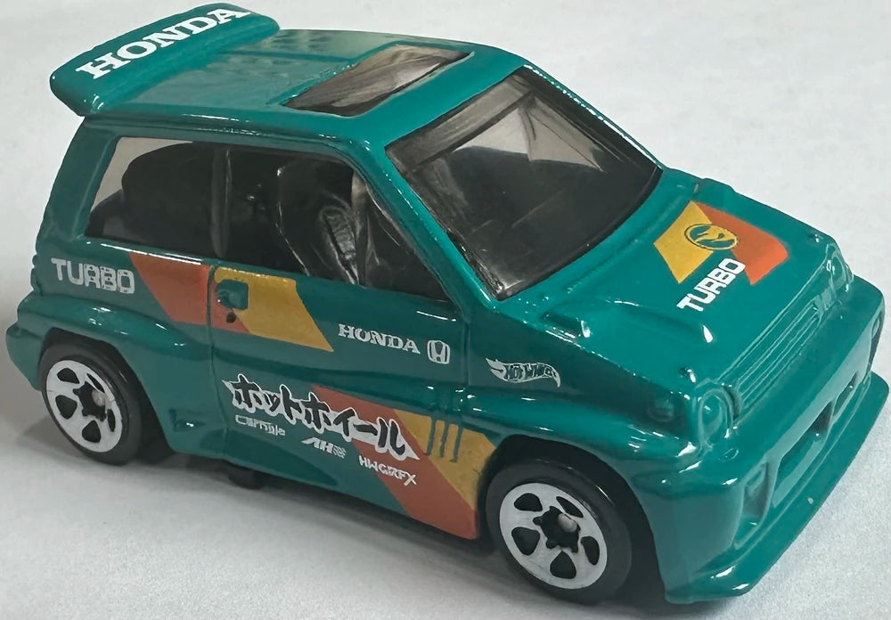Hot Wheels 2025 - Collector # 141/250 - HW J-Imports 5/5 - Treasure Hunts - '85 Honda City Turbo II - Teal / Circle Flame Logo on Hood - USA Card
