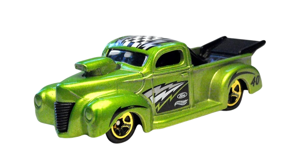 Hot Wheels 2019 - Theme / American Pickup Series 01/10 - '40 Ford Pickup - Lime Green Metallic - Gold 5 Spokes - Walmart Exclusive