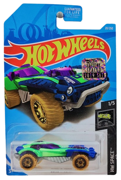 Hot Wheels 2019 - Collector # 020/250 - HW Space 1/5 - Dune-A-Soar - Lime Green - USA Card with Factory Set Sticker