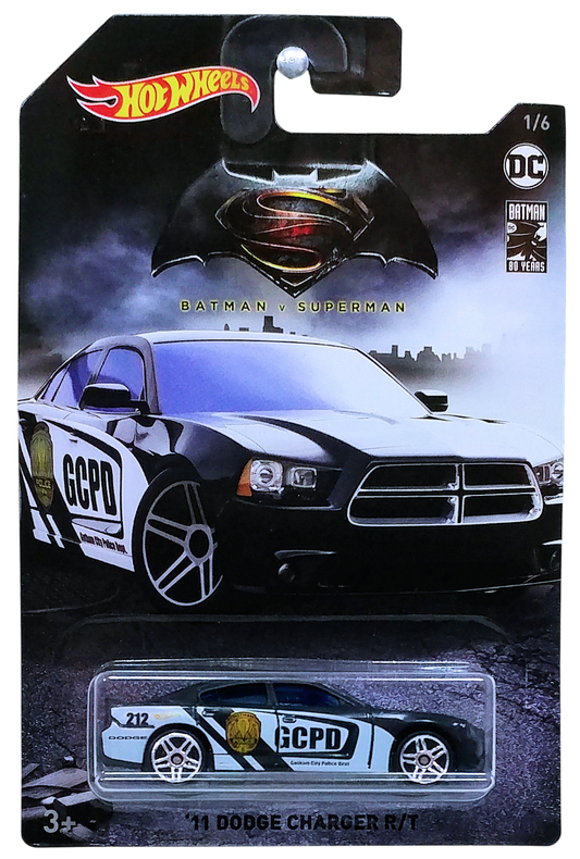 Hot Wheels 2019 - Theme / Batman 80 Years 1/6 - '11 Dodge Charger R/T - Black / GCPD - Walmart Exclusive