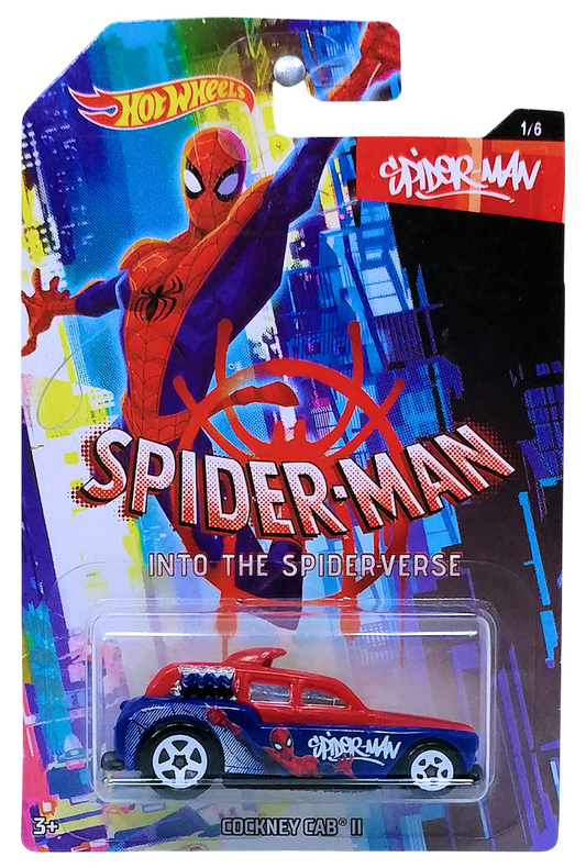Hot Wheels 2018 - Spider-man into the Spider-verse 1/6 - Cockney Cab II - Red & Blue - Spider-Man - Walmart Exclusive