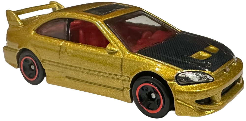Hot Wheels 2024 - Collector # 045/250 - HW J-Imports 02/10 - Honda Civic Si - Metalflake Gold - USA