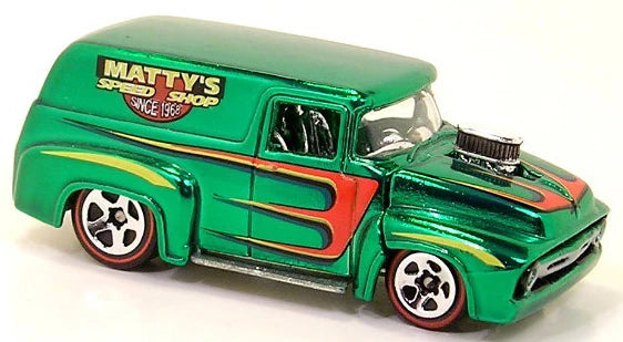 Hot Wheels 2005 - Classics Series 1 # 04/25 - 1956 Ford F-100 - Spectraflame Green - 5 Spokes on Redlines - Metal/Metal - Opening Hood - Special Paint - Limited Edition