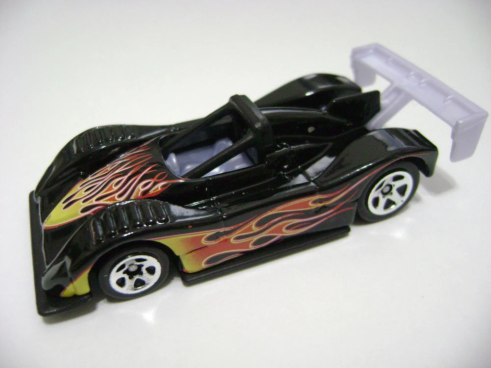 Hot Wheels 2006 - Collector # 195/223 - Ferrari 333 SP - Black / Flames - USA Card - MPN J8025
