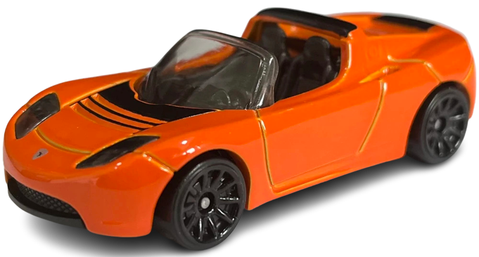 Hot Wheels 2023 - Collector # 217/250 - Then and Now 06/10 - Tesla Roadster - Orange - USA