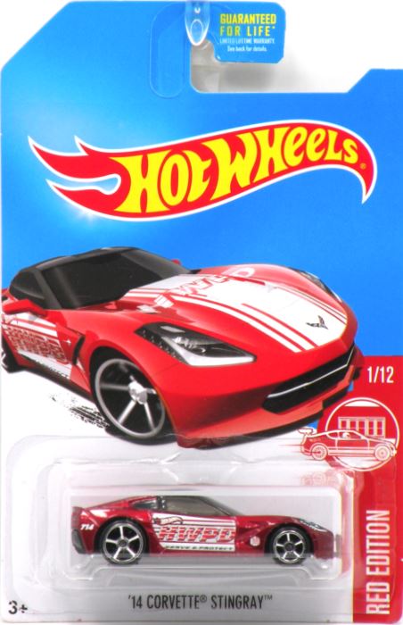 Hot Wheels 2017 - Collector # ---/365 - Red Edition 01/12 - '14 Corvette Stingray - Red Metallic - Target Exclusive - USA Card