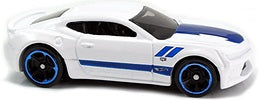 Hot Wheels 2017 - Collector # 265/365 - Camaro Fifty 2/5 - '16 Camaro SS - Flat White / Blue Stripes - International Long Card