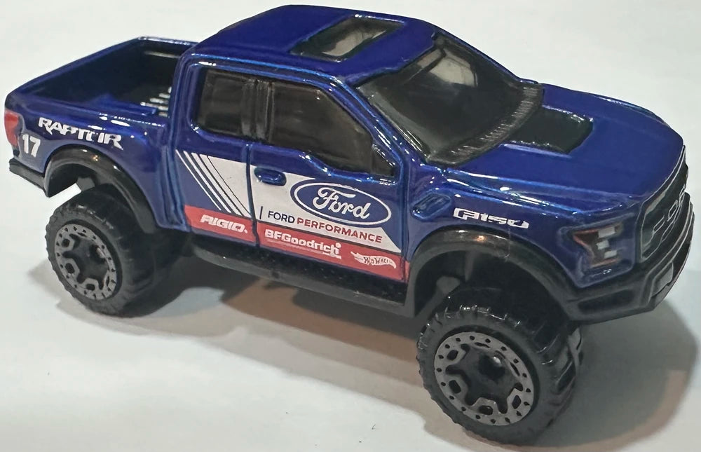 Hot Wheels 2025 - Collector # 178/250 - HW Dirt 9/10 - '17 Ford F-150 Raptor - Blue Metalflake - BLOR Wheels - International Card
