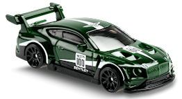Hot Wheels 2021 - Collector # 133/250 - HW Race Day 7/10 - 2018 Bentley Continental GT3 - British Racing Green / #100 - USA Card