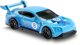 Hot Wheels 2020 - Collector # 246/250 - Nightburnerz 1/10 - New Models - 2018 Bentley Continental GT3 - Blue / #8 - Game Stop Exclusives - USA Card