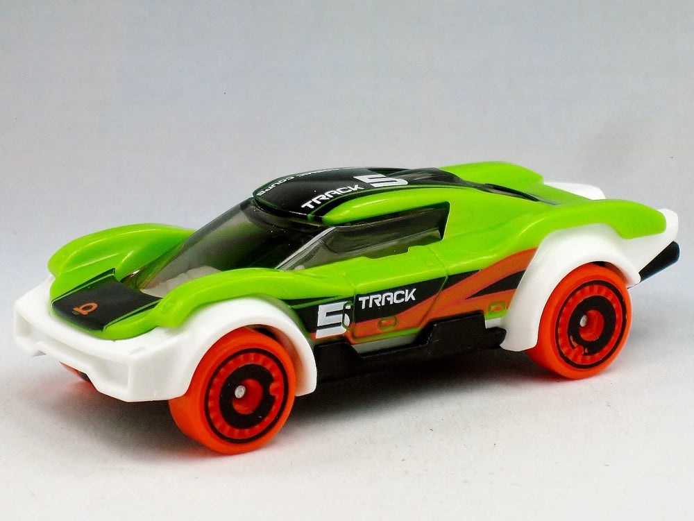 Hot Wheels 2021 - Collector # 135/250 - Track Stars 5/5 - New Models - Cosmic Coupe - Neon Green - USA Card