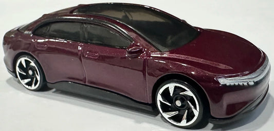 Hot Wheels 2026 - Collector # 059/250 - HW EV 6/10 - Lucid Air - Zenith Red - RAV6 Wheels - USA '2026' Card