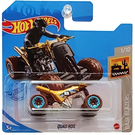 Hot Wheels 2021 - Collector # 002/250 - Baja Blazers 1/10 - Quad Rod - Metallic Gold - International Short Card