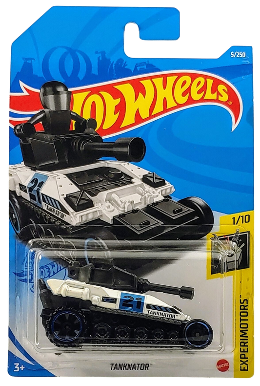 Hot Wheels 2021 - Collector # 005/250 - Experimotors 1/10 - Tanknator - Black & White - International Card