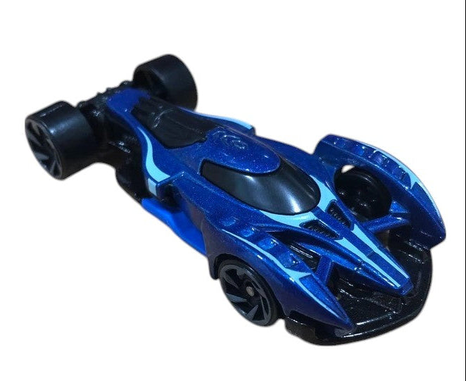 Hot Wheels 2021 - Collector # 011/250 - HW Screen Time 1/10 - New Models - Hyperfin - Blue Metalflake - USA 'Fast & Furious Spy Racers' Card