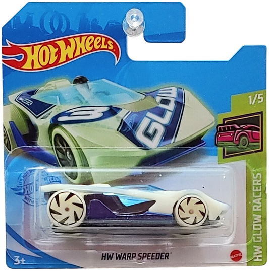 Hot Wheels 2021 - Collector # 017/250 - HW Glow Racers 1/5 - HW Warp Speeder - Glow-in-the-Dark - International Short Card
