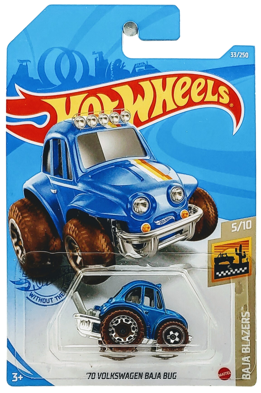 Hot Wheels 2021 - Collector # 033/250 - Baja Blazers 5/10 - '70 Volkswagen Baja Bug (Tooned) - Blue - International Card
