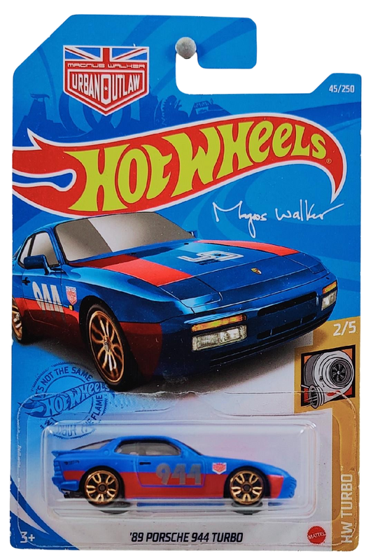 Hot Wheels 2021 - Collector # 045/250 - HW Turbo 2/5 - '89 Porsche 944 Turbo - Blue / Urban Outlaw - International Card with Magnus Walker Logo