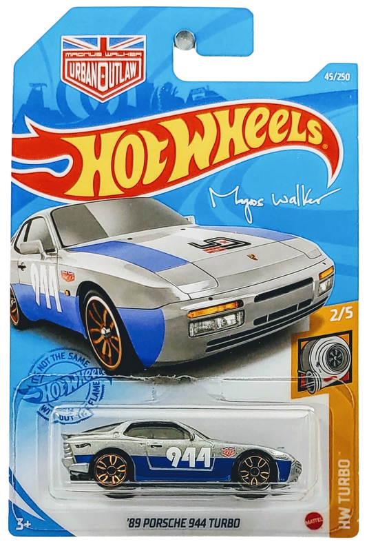 Hot Wheels 2021 - Collector # 045/250 - HW Turbo 2/5 - '89 Porsche 944 Turbo - Silver / Urban Outlaw - International Card with Magnus Walker Logo