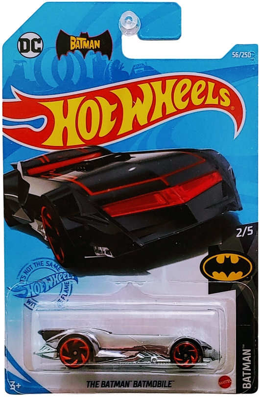 Hot Wheels 2021 - Collector # 056/250 - Batman 02/05 - The Batman Batmobile - Chrome - DC Comics - International Card